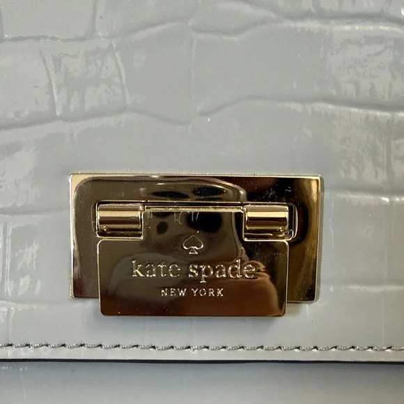 Kate Spade Glossy Gray Crocodile Leather Bag - Picture 2 of 8